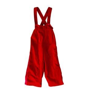 Vintage Red Velour Overalls Union Made Sz 2T
